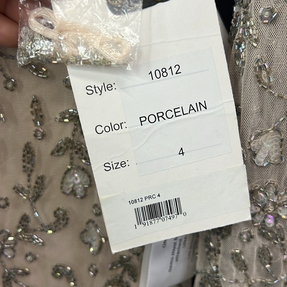 Mac Duggal 10812 NWT BEADED TEA LENGTH DRESS W/ SHEER SLEEVES - Picture 8 of 15